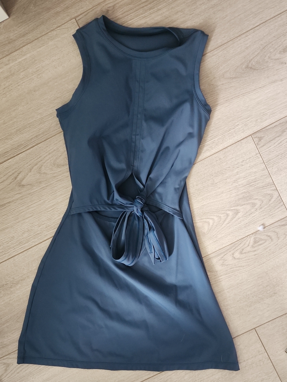 Halara Sleeveless Navy Tie-Front Dress